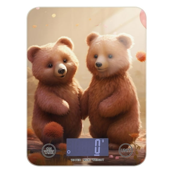 Cute Bears Food Scale Digital Kitchen Scale Waterproof Grams Ounces lbs for Weight Loss