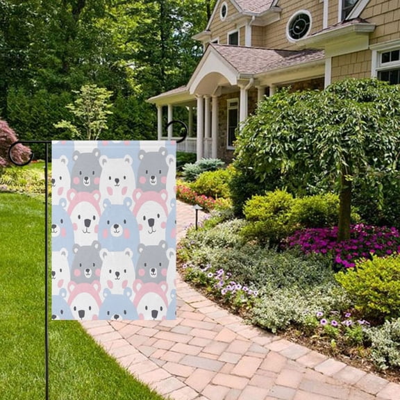 Cute Bears Garden Flag Double Sided 12 x 18 Inch Outside Yard Decoration Outdoor Flag