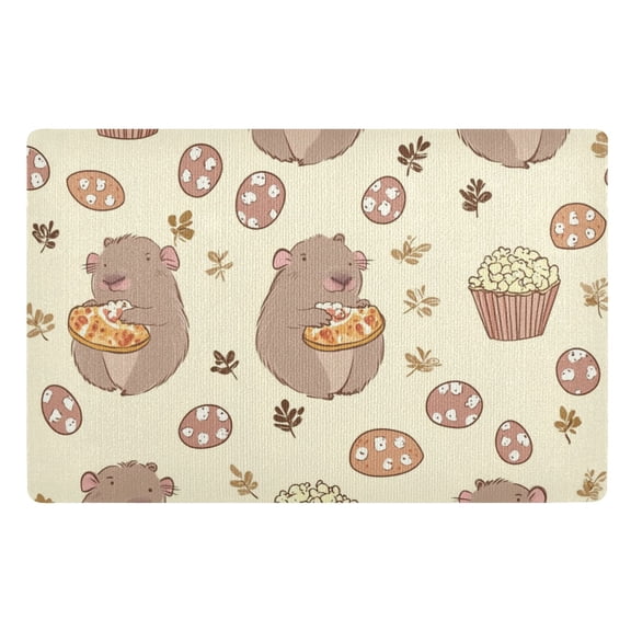 Cute Bears with Snacks Floor Door Mat Outdoor Indoor for Home Entrance Welcome Mats 32"x20"