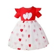 Cute Beauty Toddler Girls Short Sleeve Hearts Embroider Dresses