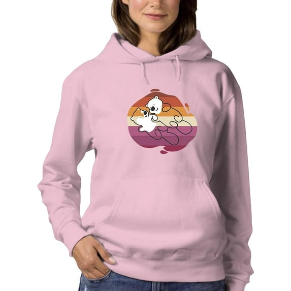 Cute Beaver Couple Hoodie Women -Smartprints Designs, Female 5X-Large