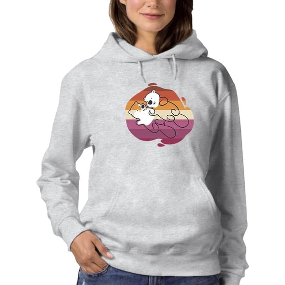 Cute Beaver Couple Hoodie Women -Smartprints Designs, Female Large