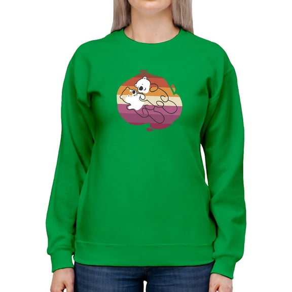 Cute Beaver Couple Sweatshirt Women -Smartprints Designs, Female Small