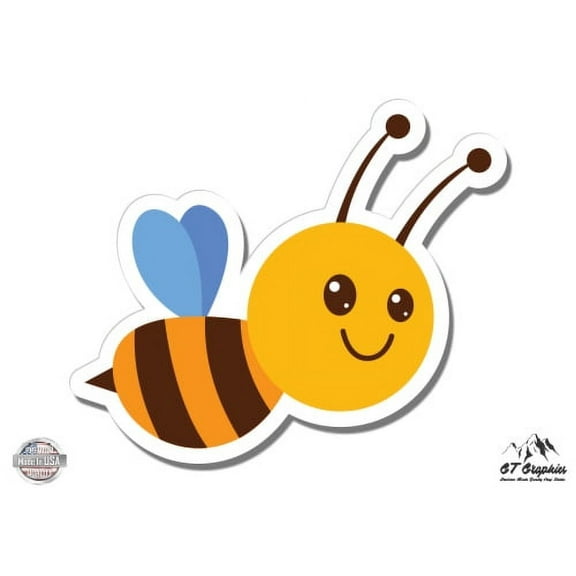 Cute Bee - 8" Vinyl Sticker - For Car Laptop I-Pad - Waterproof Decal