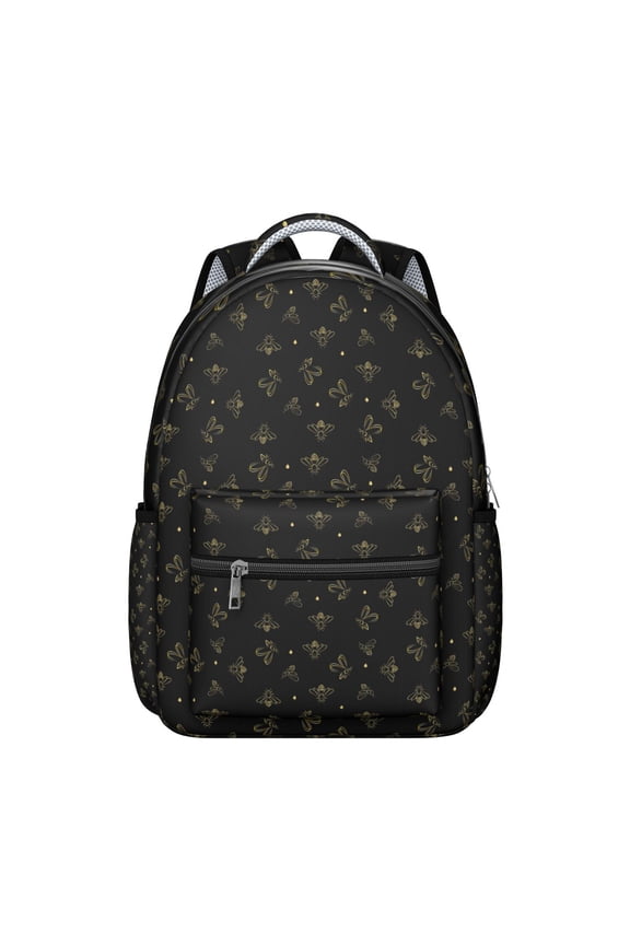 Cute Bee Backpack for Student Waterproof Durable School Bag with Honeycomb Cartoon Print, Adjustable Straps, Breathable Padding, Large Capacity Travel and Outdoor Backpack for Student