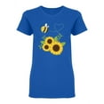 thumbnail image 1 of Cute Bee Flying Over Sunflowers Shaped T-Shirt Women -Image by Shutterstock, Female Large, 1 of 2