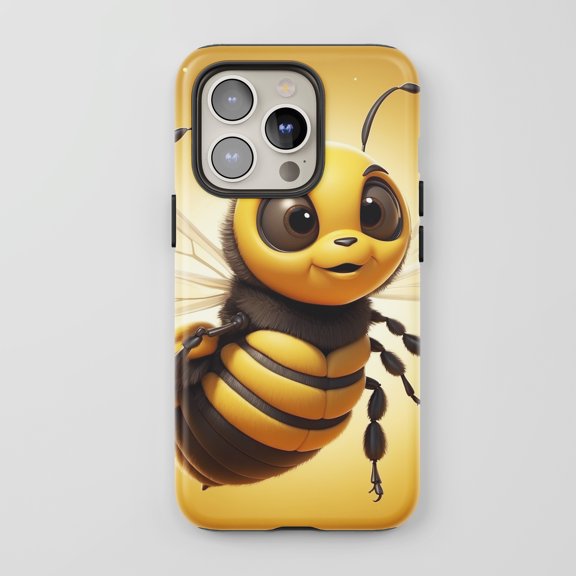 Cute Bee For All iPhone Series Protective Phone Case Cute Cartoon Yellow