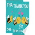 thumbnail image 1 of Cute Bee Funny Quotes Kitchen Hand Towels, Thank You for Bee-ing Here Fingertip Bath Towels Ultra Soft and Absorbent, Decorative Face Towels Dish Washcloths, 2 PCS, 28.3"x 14.4", 1 of 5