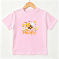 thumbnail image 1 of Cute Bee Girls Graphic Tee Happy Garden Animal Theme 100% Cotton Kids Short Sleeve T-Shirt 4-13Y, 1 of 4