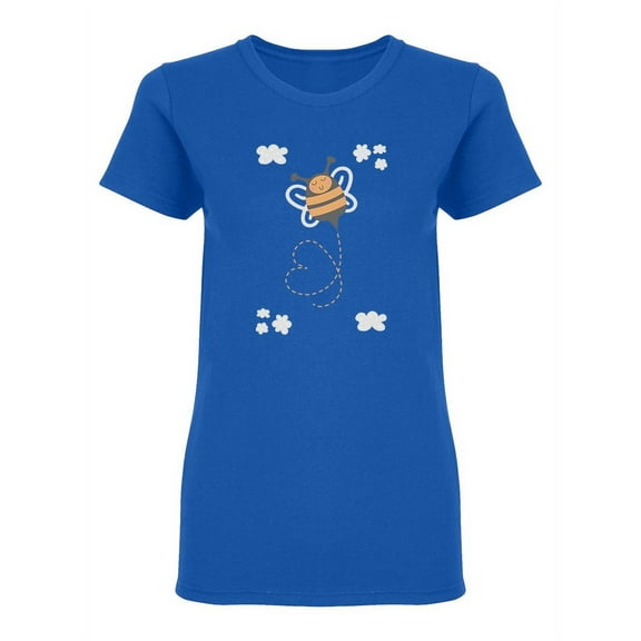 Cute Bee  Graphic Shaped T-Shirt Women -Image by Shutterstock, Female Large