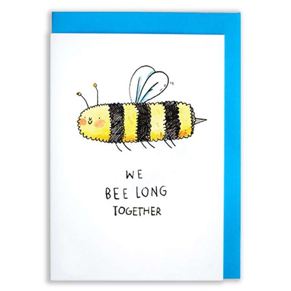 Cute Bee Greeting Card  "We Bee Long Together" Design  Envelope Included, Blank Inside  Perfect for Anniversaries, Love Notes, or Friendship