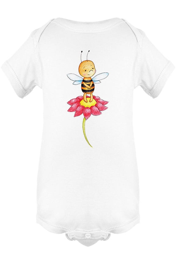 Cute Bee On Top Of Flower Bodysuit Infant -Image by Shutterstock, Newborn