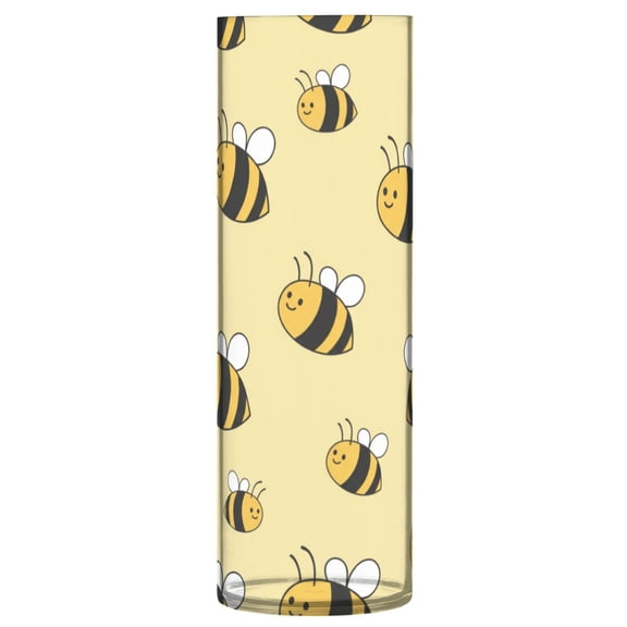 Cute Bee Pattern Vase Flower Vase Clear Unbreakable Plastic Tall Decorative 11.8in