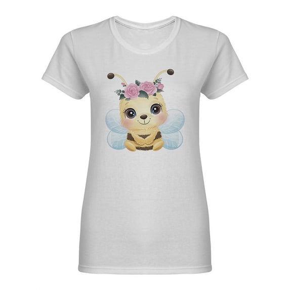 Cute Bee Portrait Shaped T-Shirt Women -Image by Shutterstock, Female Medium
