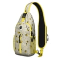 thumbnail image 1 of Cute Bee Print Sling Backpack, Lightweight Crossbody Daypack with Honeycomb and Bumble Bee Cartoon Pattern, Honeybee Lover Gift Design, Anti-theft Travel Bag for Bee Lovers, Outdoor, Gym, Daily Use, 1 of 5