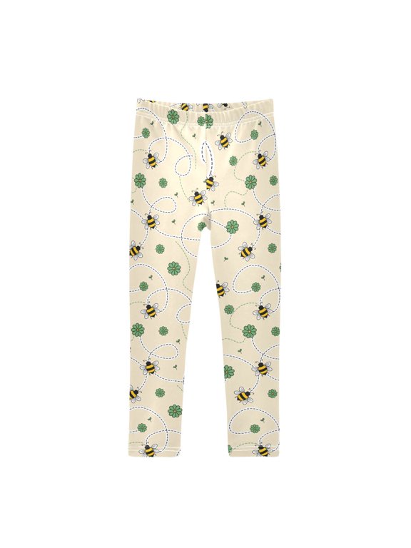 Cute Bee Printed Leggings Yoga Pants for in 4t to 10t