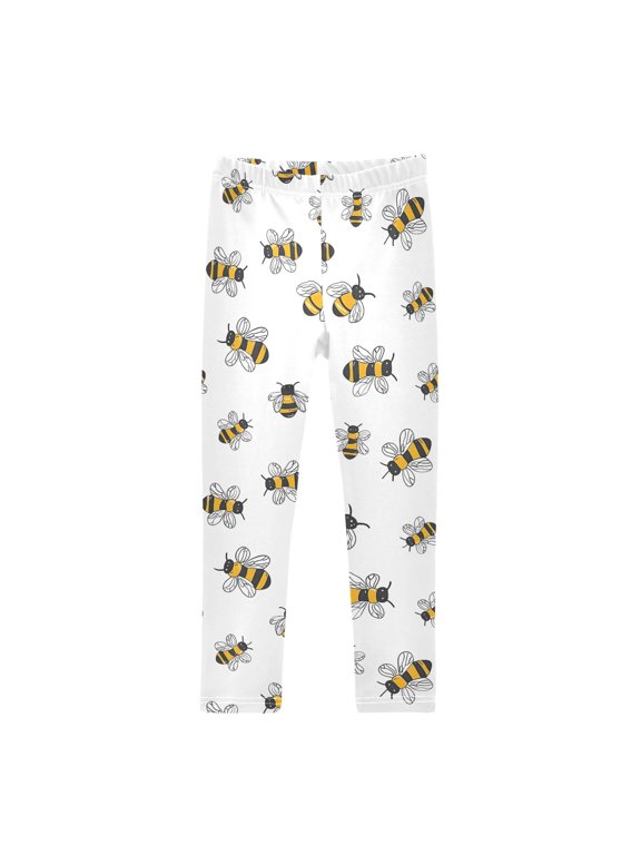 Cute Bee Printed Leggings Yoga Pants for in 4t to 10t
