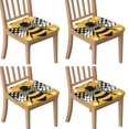 thumbnail image 1 of Cute Bee Seat Covers for Dining Room Chairs Set Of 4,Stretch Printed Washable Chair Seat Cover with Elastic Ties and Button,Removable Waterproof Couch Cushion Covers, 1 of 6