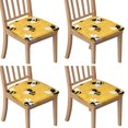 thumbnail image 1 of Cute Bee Seat Covers for Dining Room Chairs Set Of 4,Stretch Printed Washable Chair Seat Cover with Elastic Ties and Button,Removable Waterproof Couch Cushion Covers, 1 of 6