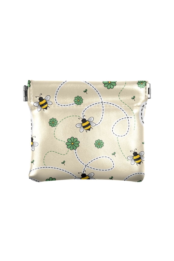 Cute Bee Wallet Small PU Leather Change Pouch Wallet for Women