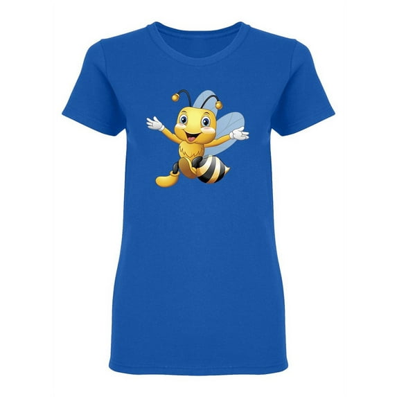 Cute Bee Waving Hand Shaped T-Shirt Women -Image by Shutterstock, Female Small