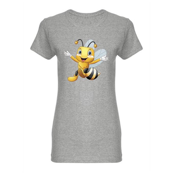 Cute Bee Waving Hands T-Shirt Women -Image by Shutterstock, Female 3X-Large