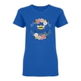 thumbnail image 1 of Cute Bee With Flower Wreath Shaped T-Shirt Women -Image by Shutterstock, Female Small, 1 of 2