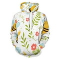 thumbnail image 1 of Cute Bees And Flowers Pattern 3D Print Hoodie Men Women Autumn Thin Pullover Sweatshirt Vintage Streetwear Tops, 1 of 6