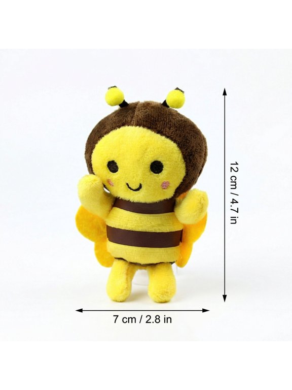 Cute Bees Plush Stuffed Animal Keychain & Bag Pendant Super Soft Yellow Bee Plushie with Wings, Adorable Honeybee Doll for Kids Adults, Birthday Gift Home Decor