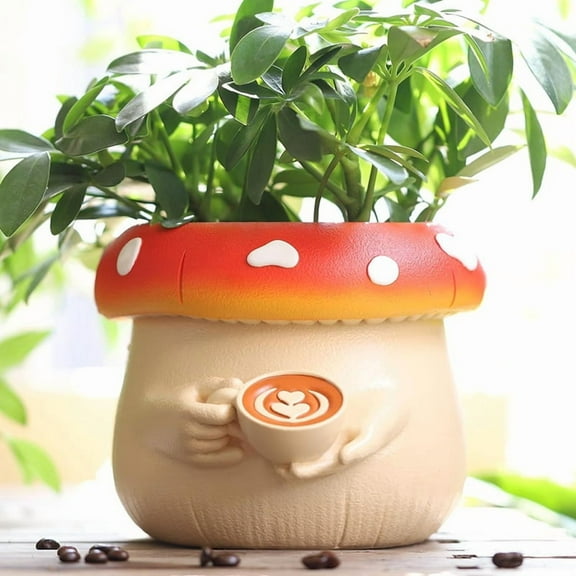 Cute Belly Mushroom Planter, Colorful Pots with Drainage, Rainbow Small Body Flower Pots for Plants A