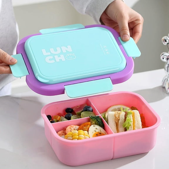 Cute Bento Boxes for Adults/Teen,Bento Lunch Box Containers with Three Compartments, Bento Box for Dining Out, Work, Picnic, BPA-Free, Microwave & Dishwasher Safe