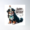 thumbnail image 1 of Cute Bernese Mountain Dog Happy Birthday Party Poster Wall Art, Modern Wall Decor, 24x24 UNFRAMED, 1 of 3