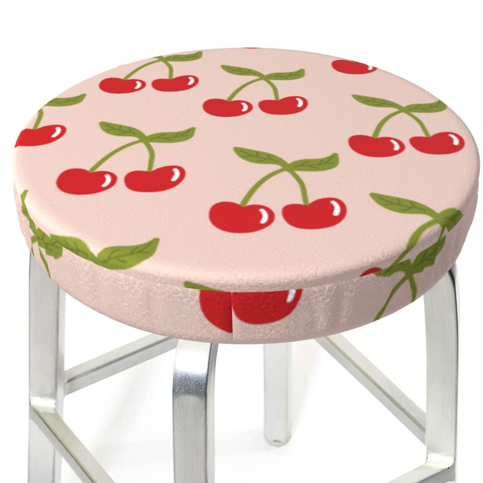 Cute Berry Leaves Bar Stool Covers Round AntiSlip Soft Round Chair