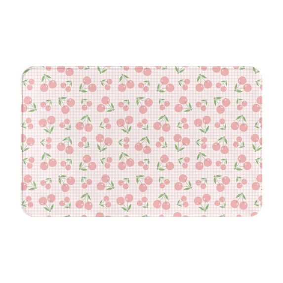 Cute Berry Pink Squre Door Mat for Indoor, Welcome Door Mats Front Entrance Rug, Non-Slip Bathroom kitchen Rugs for Inside Floor, Small Rug Dog Door Mat 20X31.5 Inch