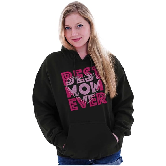 Cute Best Mom Ever Mother's Day Heart Women Plus Size Graphic Pullover Hoodie Brisco Brands 2X