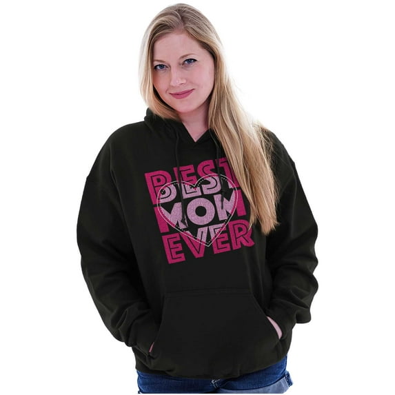 Cute Best Mom Ever Mother's Day Heart Women Plus Size Graphic Pullover Hoodie Brisco Brands 2X