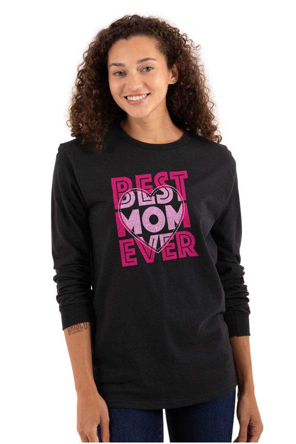 Cute Best Mom Ever Mother's Day Heart Women Plus Size Long Sleeve Graphic Tee Brisco Brands 2X