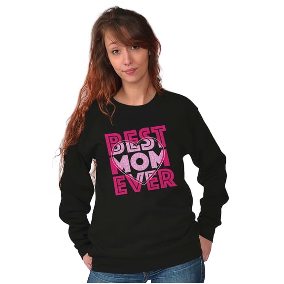 Cute Best Mom Ever Mother's Day Heart Women Plus Size Crewneck Sweatshirt Brisco Brands 4X