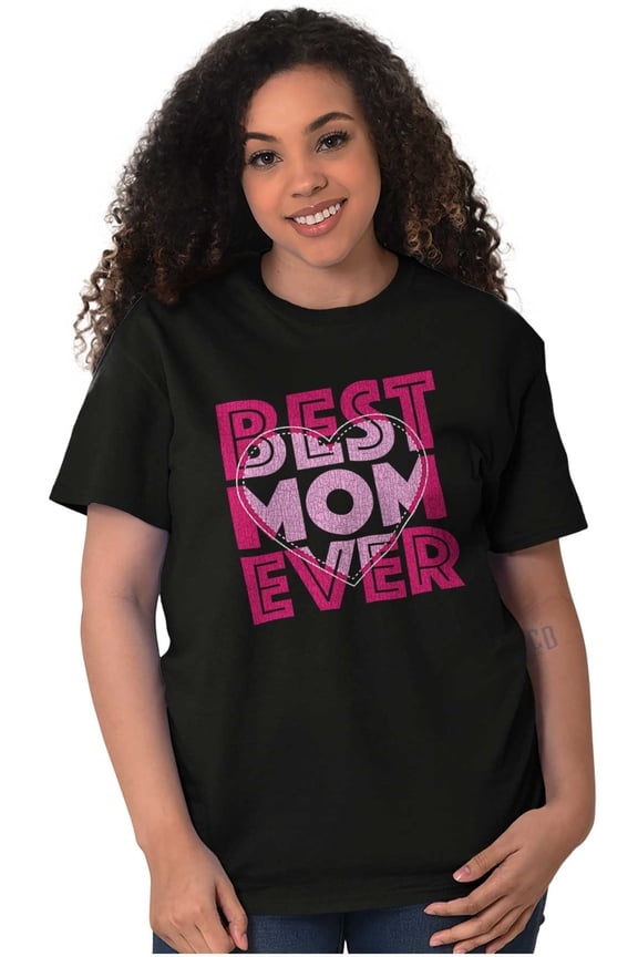 Cute Best Mom Ever Mother's Day Heart Women's Graphic T Shirt Tees Brisco Brands L