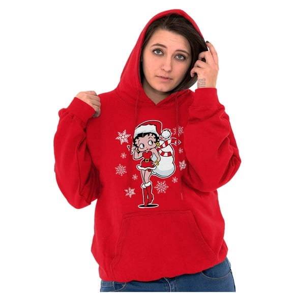 Cute Betty Boop Christmas Holiday Hoodie Sweatshirt Women Brisco Brands M