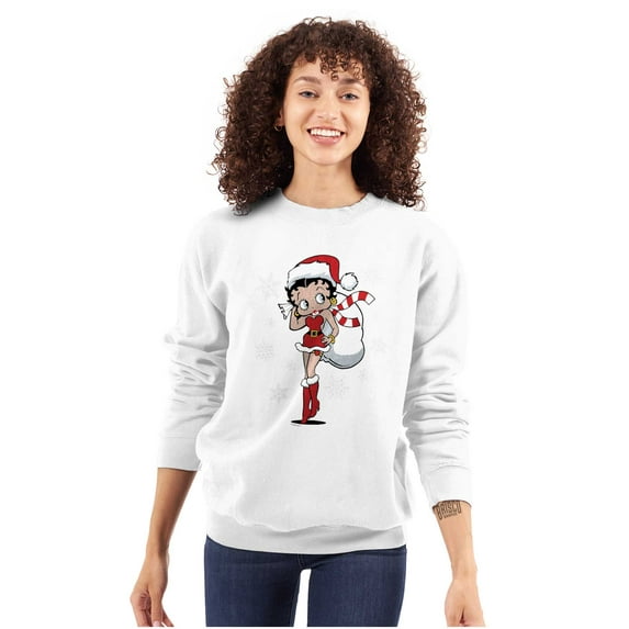 Cute Betty Boop Christmas Holiday Women Plus Size Sweatshirt Brisco Brands 2X