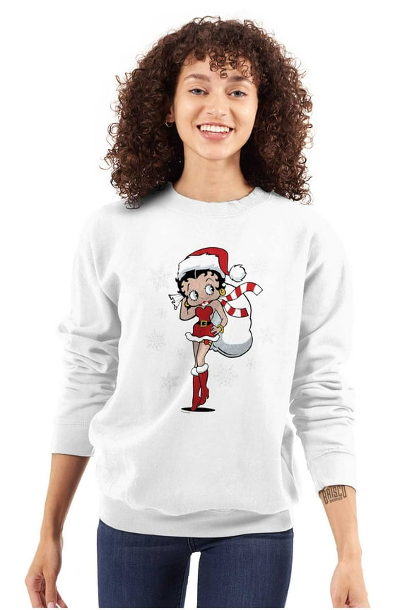 Cute Betty Boop Christmas Holiday Women Plus Size Sweatshirt Brisco Brands 2X