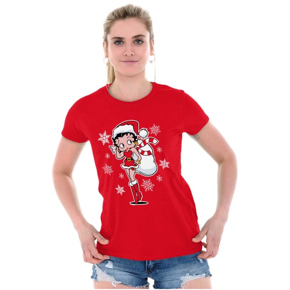 Cute Betty Boop Christmas Holiday Women's T Shirt Ladies Tee Brisco Brands M