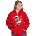 thumbnail image 1 of Cute Betty Boop Christmas Holiday Zip Hoodie Sweatshirt Women Brisco Brands M, 1 of 6