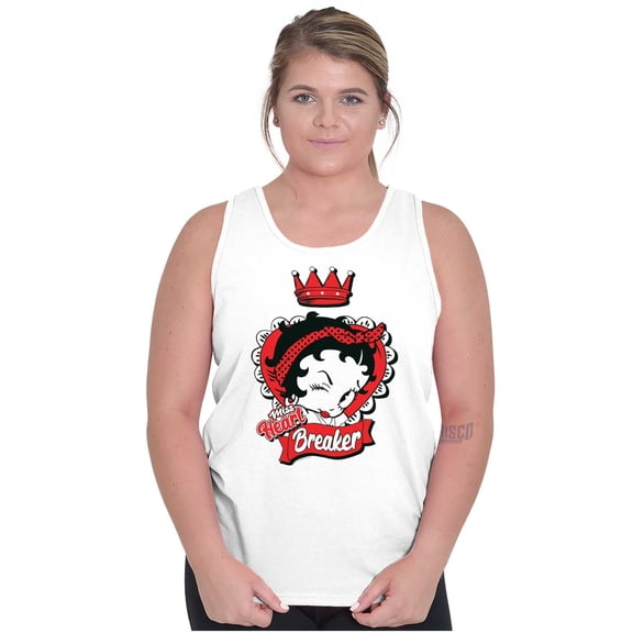 Cute Betty Boop Miss Heart Breaker Women Plus Size Tank Top Brisco Brands 2X