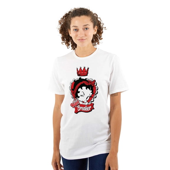 Cute Betty Boop Miss Heart Breaker Women's Graphic T Shirt Tees Brisco Brands S