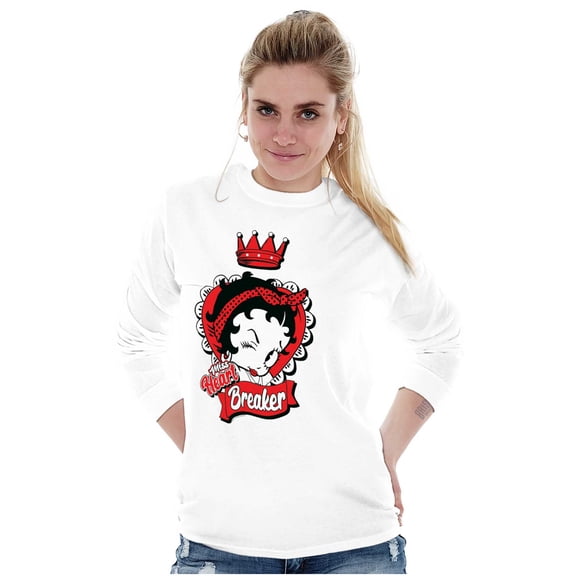 Cute Betty Boop Miss Heart Breaker Women's Long Sleeve T Shirt Brisco Brands S