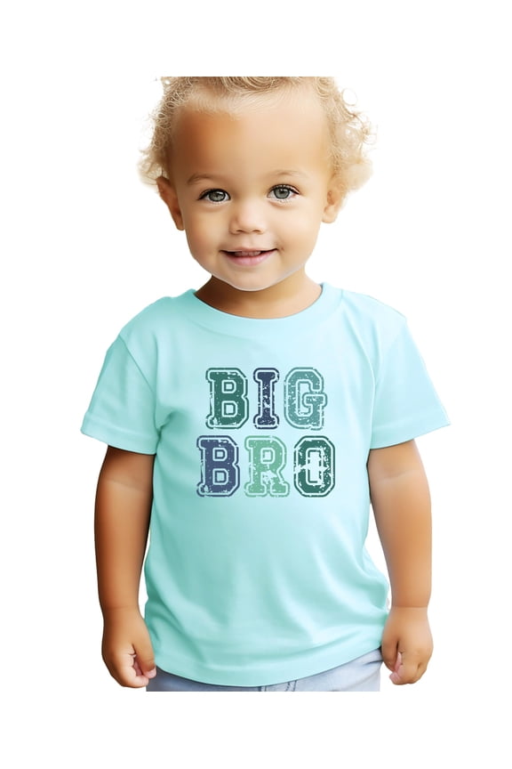 Cute Big Bro Shirt for Boys Blue and Green Letter Big Brother Sibling T-Shirt Chill Shirt 3T