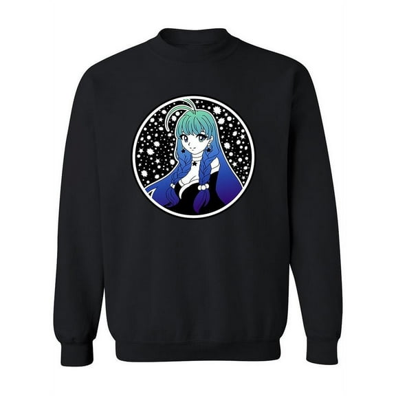 Cute Big Eyed Anime Girl Sweatshirt Women -Image by Shutterstock, Female Medium