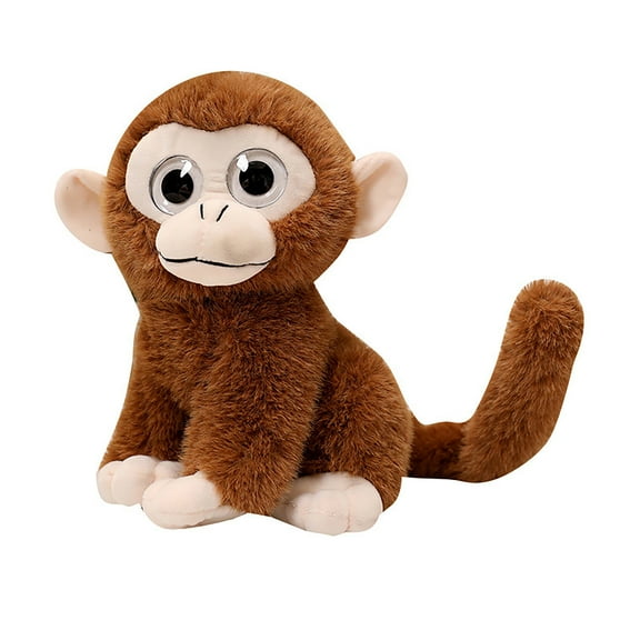 Cute Big - Eyed Monkey Stuffed Animal, Soft Plush Monkey Toy With Big Eyes, For Kids, Zoo Gift, Children Play, Home Decor